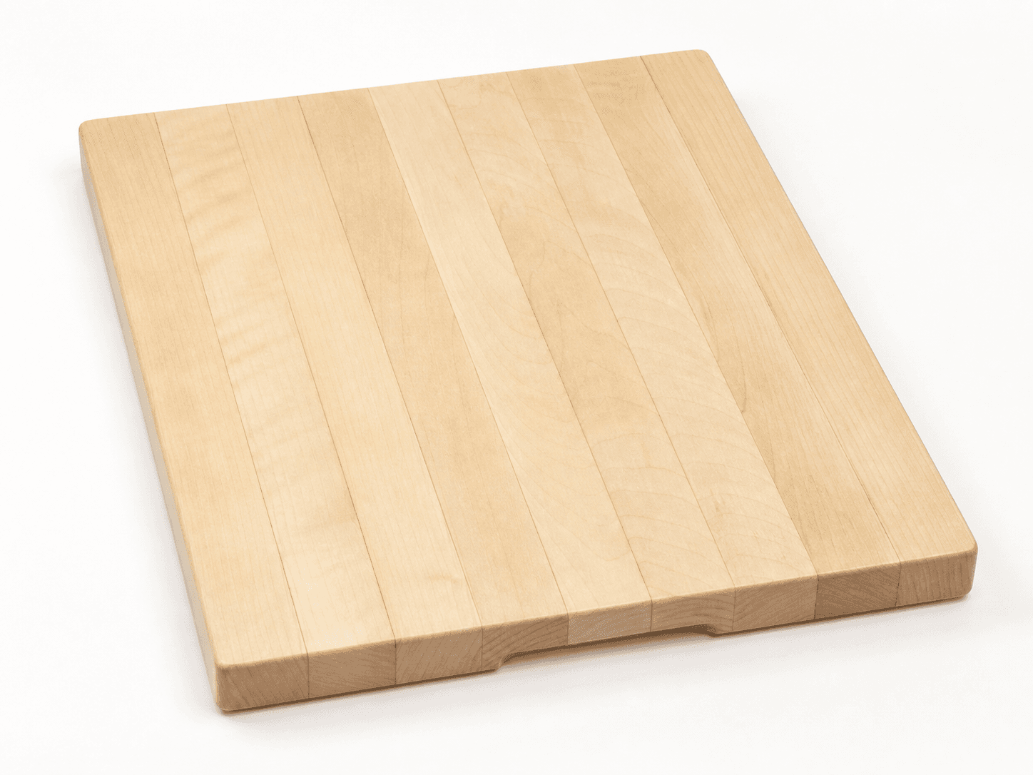 Reference rendering of the hard-maple edge-grain flagship cutting board